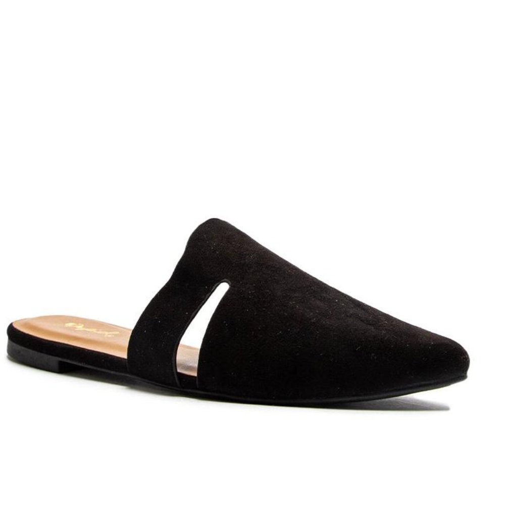 Black Cut Out Mule Slide